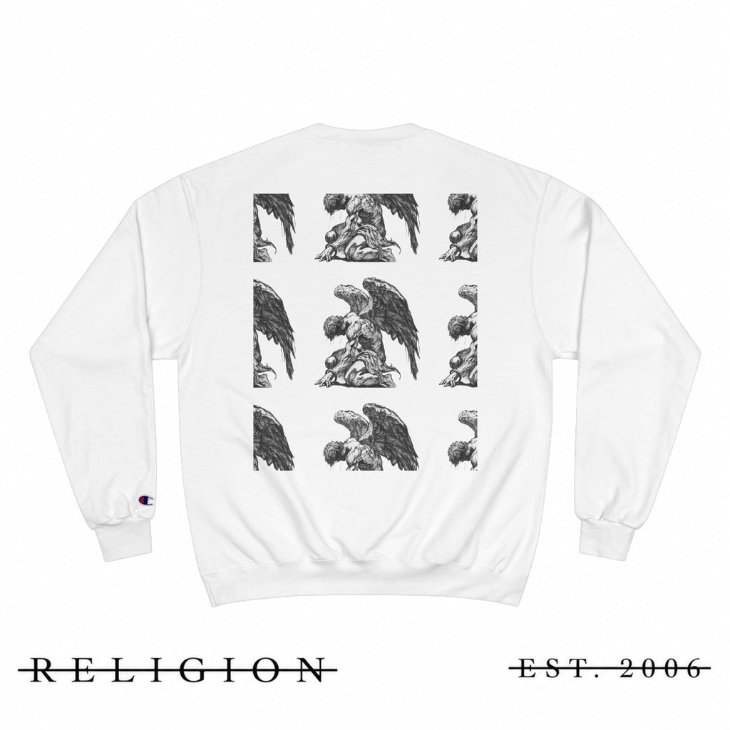 "But When You Pray" White Grid Crewneck ~ Reli6ion