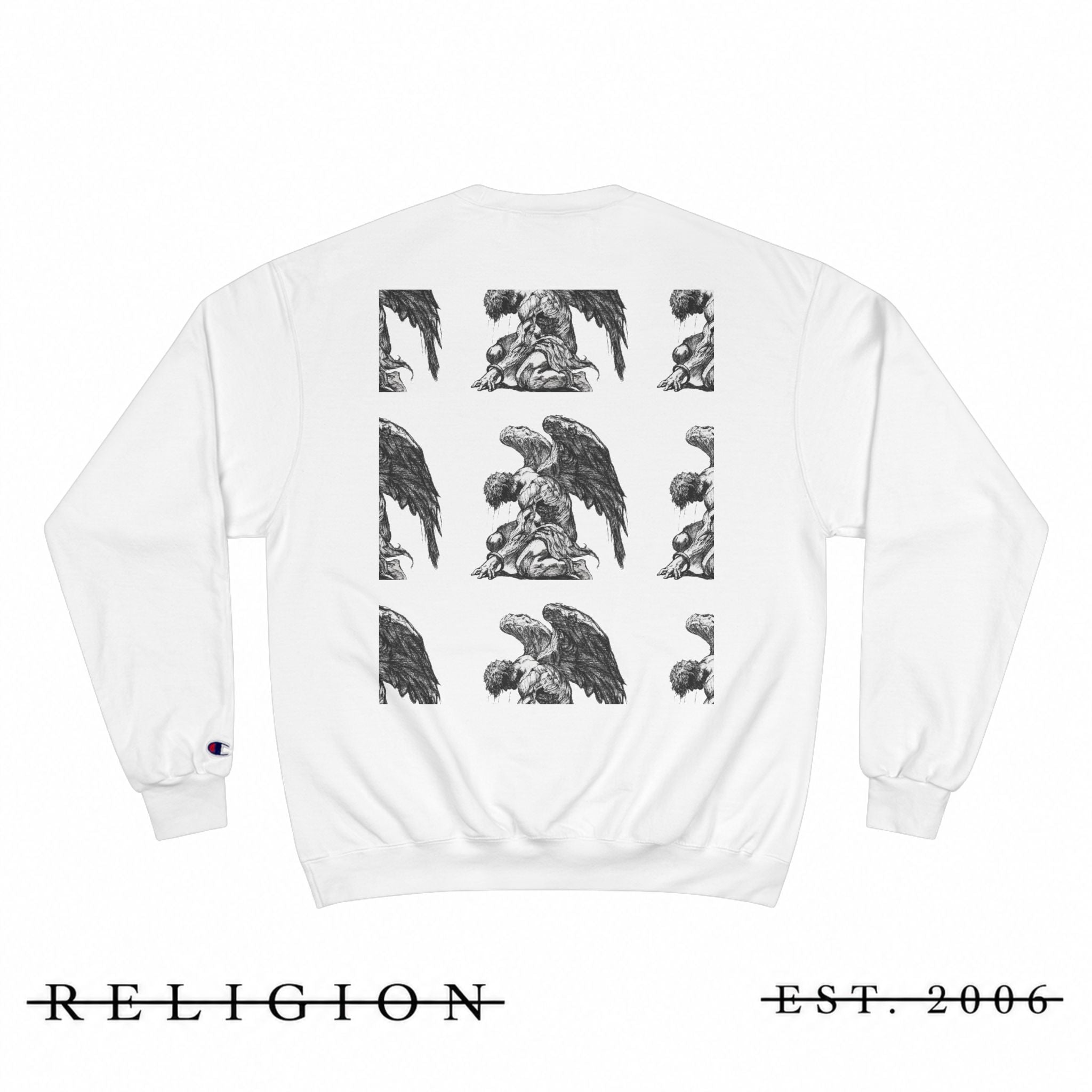 "But When You Pray" White Grid Crewneck ~ Reli6ion