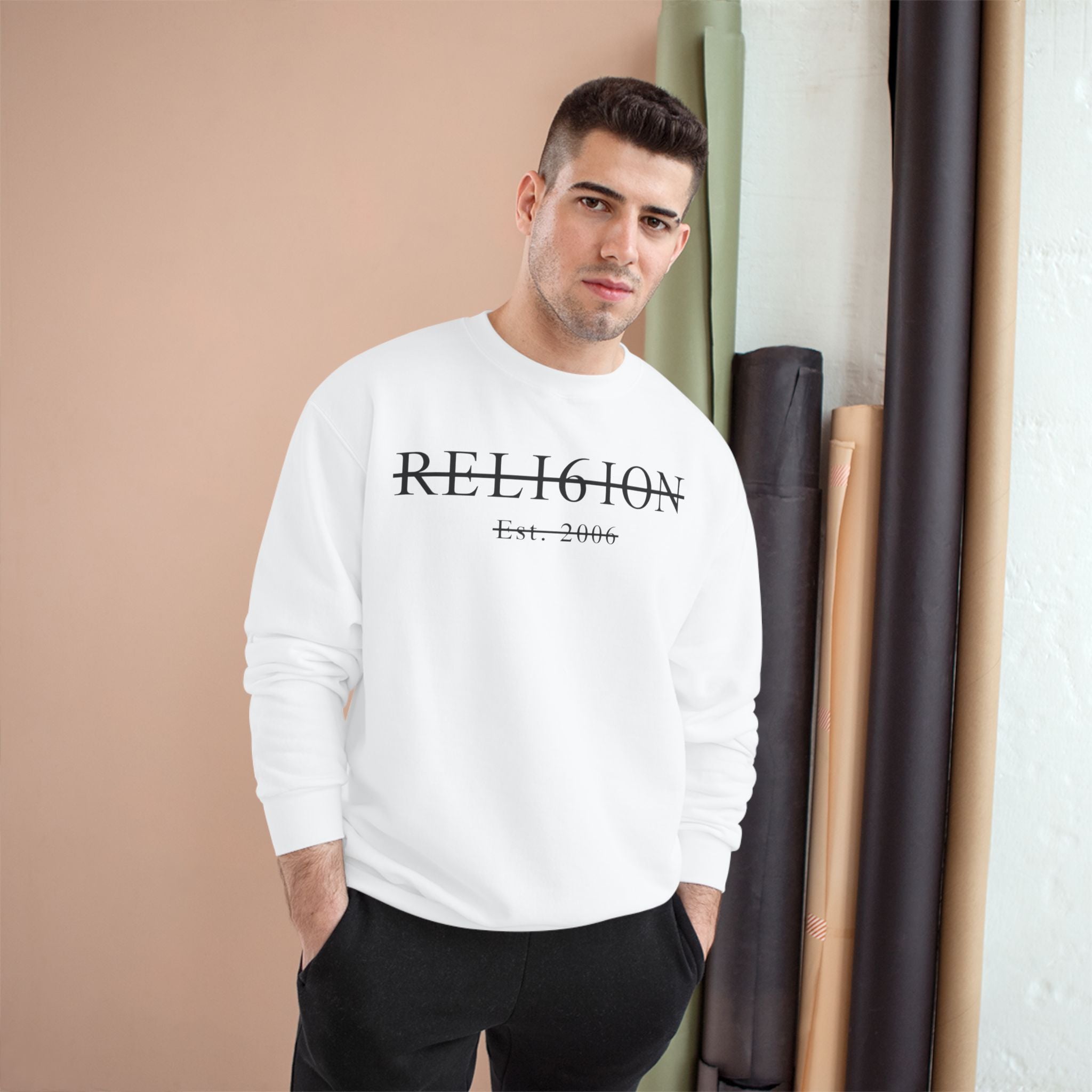 "But When You Pray" White Grid Crewneck ~ Reli6ion
